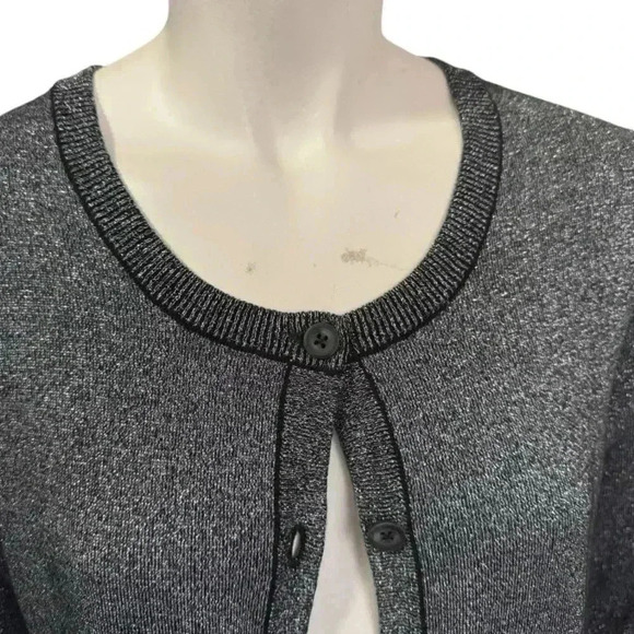 PERUVIAN CONNECTION metallic gray long cardigan duster dress women’s large - Picture 6 of 15